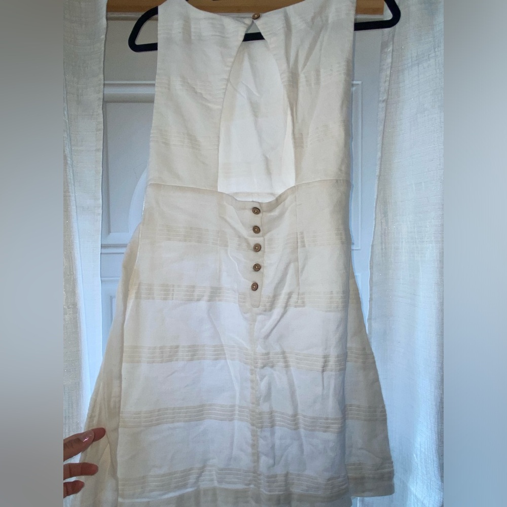 FreePeople White Linen Mini Dress size M - Picture 2 of 8